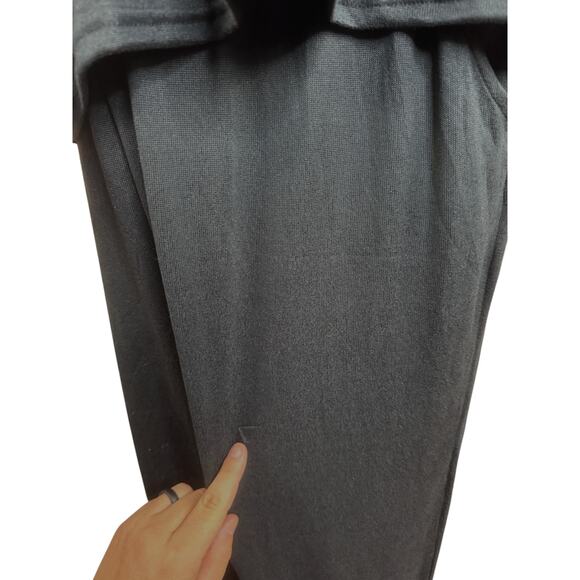 MUK LUKS Butterknit Crew Neck and Jogger Lounge Set Black 1X Comfort Pockets - Picture 4 of 16